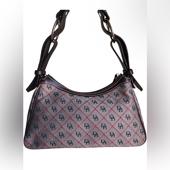 Dooney & Bourke Black Red and Gray Signature
Monogram Shoulder Bag - Picture 9 of 12